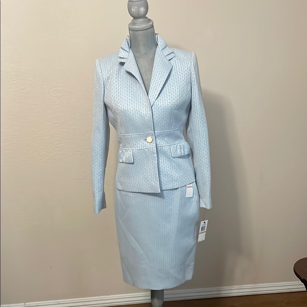 Calvin Klein Blue Tailored Blazer with Notched Lapel
